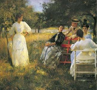 Edmund Charles Tarbell In the Orchard oil painting image